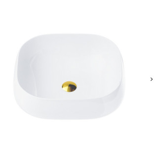 Umywalka nablatowa  Corsan 450x410x145mm, z korkiem klik-klak czarny,biała