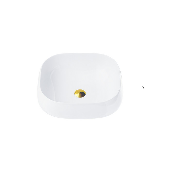 Umywalka nablatowa  Corsan 450x410x145mm, z korkiem klik-klak czarny,biała