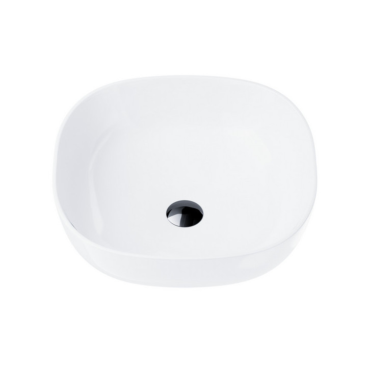 Umywalka kwadratowa nablatowa  Corsan 420x420x145mm, biała