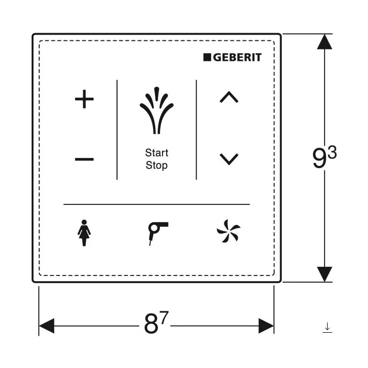 Ścienny panel sterujący Geberit AquaClean, czarny