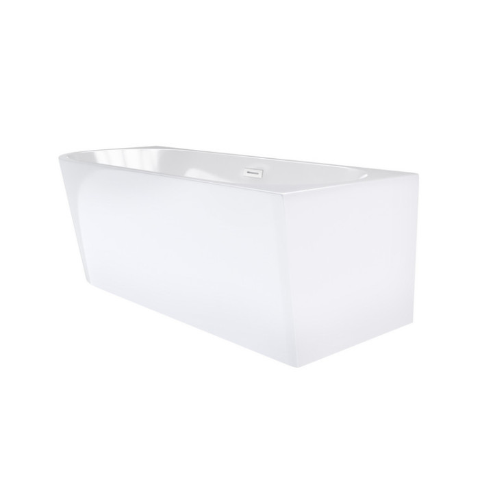 Wanna wolnostojąca narożna Corsan Intero , 160x74cm, prawostronna, korek klik-klak chrom, biała