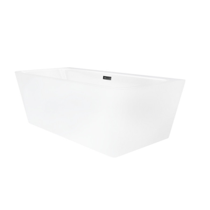 Wanna wolnostojąca narożna z szeroką krawędzią Corsan Intero  , 170x80cm, prawostronna, korek klik-klak biały, biała