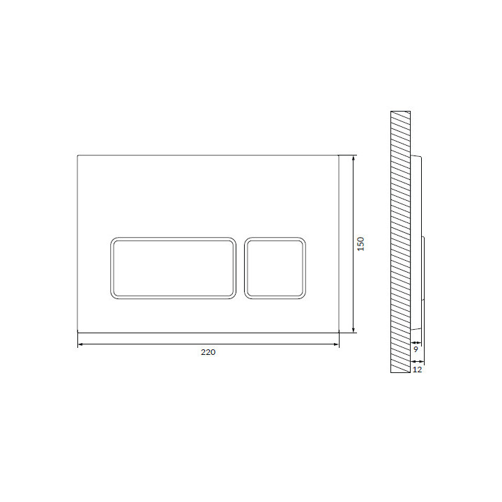 Przycisk spłukujący Cersanit Block, chrom błyszczący