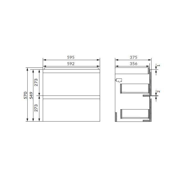 Szafka podumywalkowa Cersanit Moduo Slim 50, antracyt