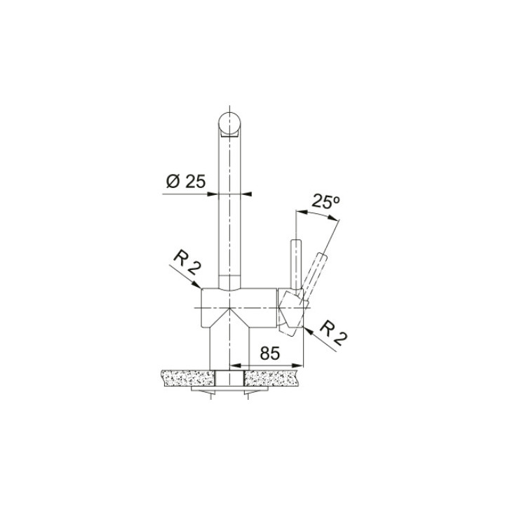 Bateria kuchenna Franke Atlas Neo Pull-Out , wysokość 297mm, obrotowa i wyciągana wylewka,  stal szlachetna