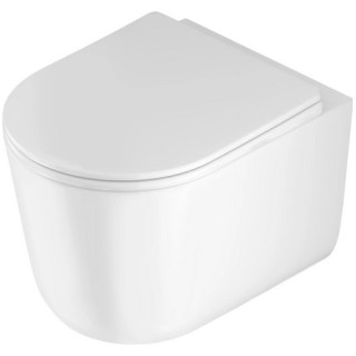 Miska WC z funkcją bidetu Deante Peonia Zero, 51x36cm, wisząca, bezkołnierzowa, z baterią mieszaczową, bialy