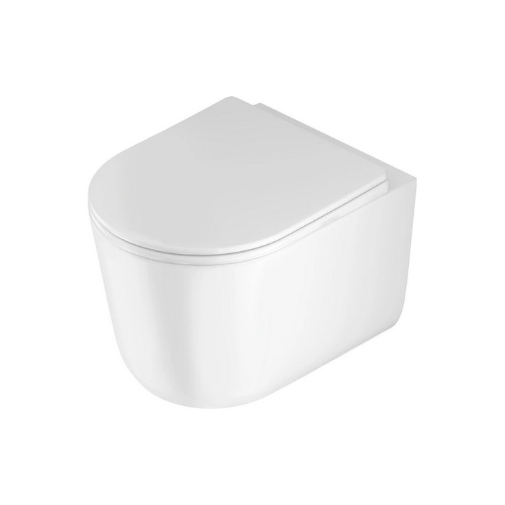 Miska WC z funkcją bidetu Deante Peonia Zero, 51x36cm, wisząca, bezkołnierzowa, z baterią mieszaczową, bialy