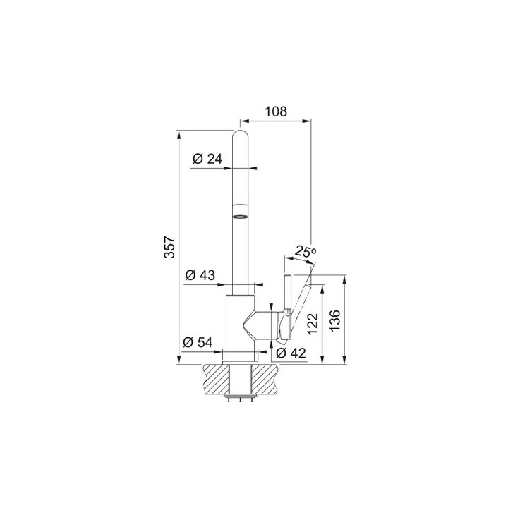 Bateria kuchenna Franke Lina XL , wysokość 350mm, obrotowa wylewka,  cappuccino
