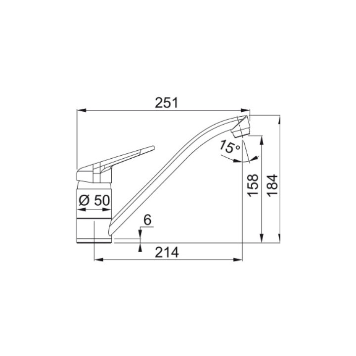 Bateria kuchenna Franke Princess II  , wysokość 184mm, obrotowa wylewka,  chrom