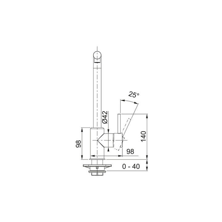 Bateria kuchenna Franke Sirius L Side pull-out  , wysokość 333mm, obrotowa i wyciągana wylewka, chrom