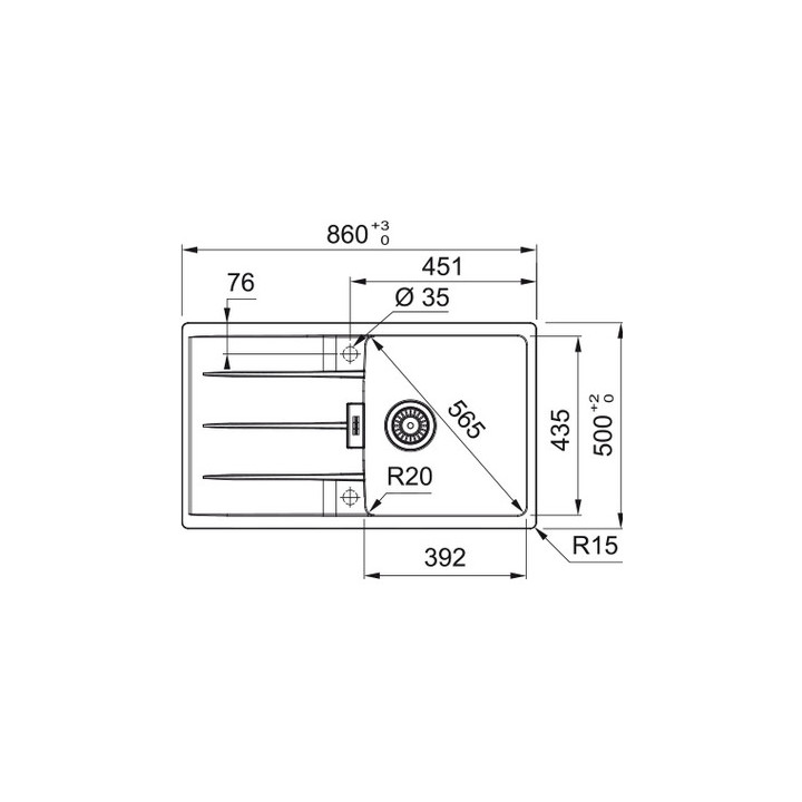 Zlewozmywak wbudowywany, Franke Centro CNG 611-78 XL - onyx