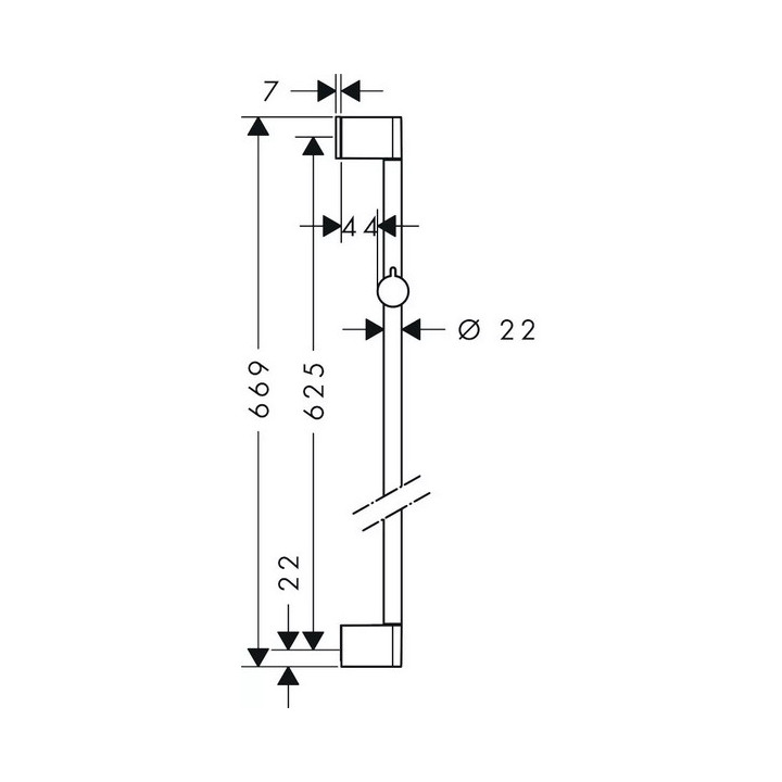 Drążek prysznicowy 65cm Hansgrohe Unica Croma, chrom
