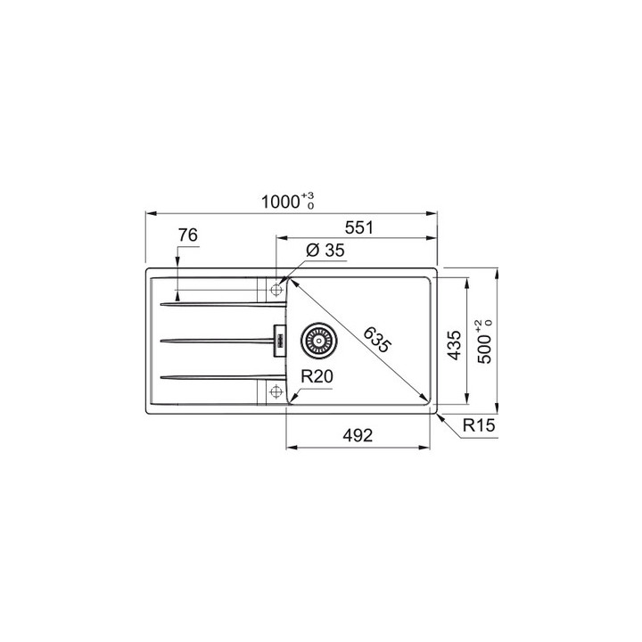 Zlewozmywak wbudowywany, Franke Centro CNG 611-100 XL - czarny mat