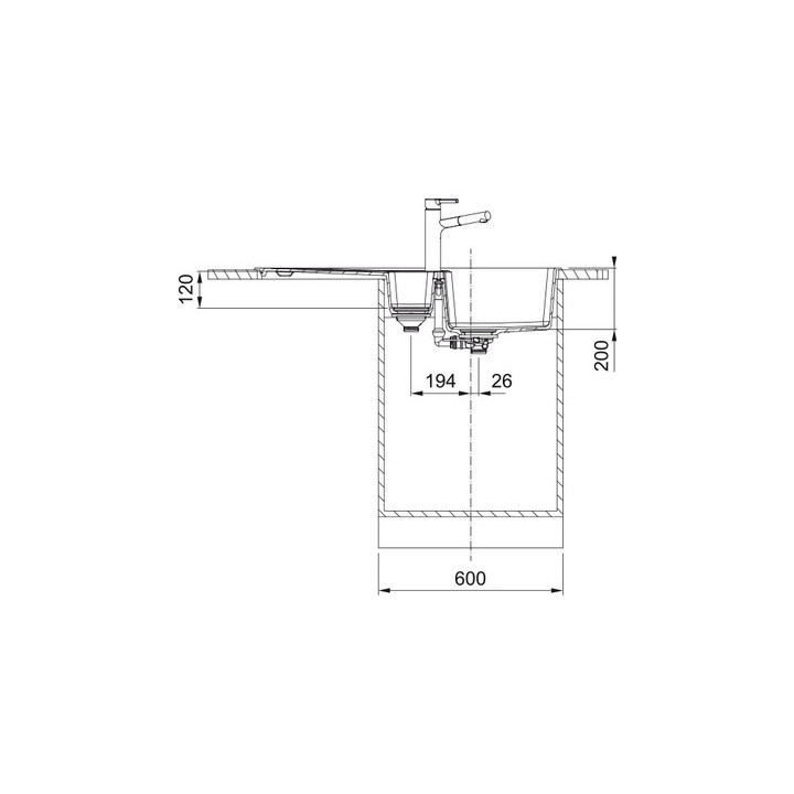 Zlewozmywak wbudowywany, Franke Centro CNG 611-100 XL - onyx