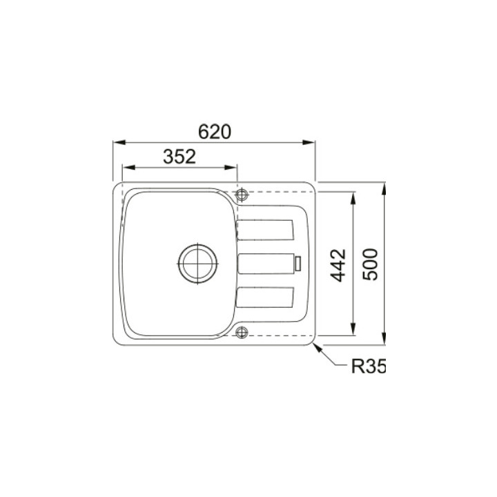 Zlewozmywak wbudowywany, Franke Centro CNG 621-116  - onyx