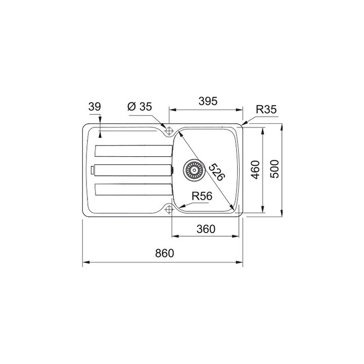 Zlewozmywak wbudowywany, Franke Antea AZG 611-86, onyx