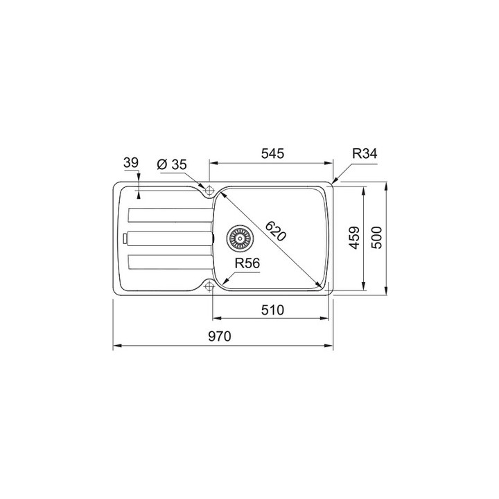Zlewozmywak wbudowywany, Franke Antea AZG 611-97, czarny mat