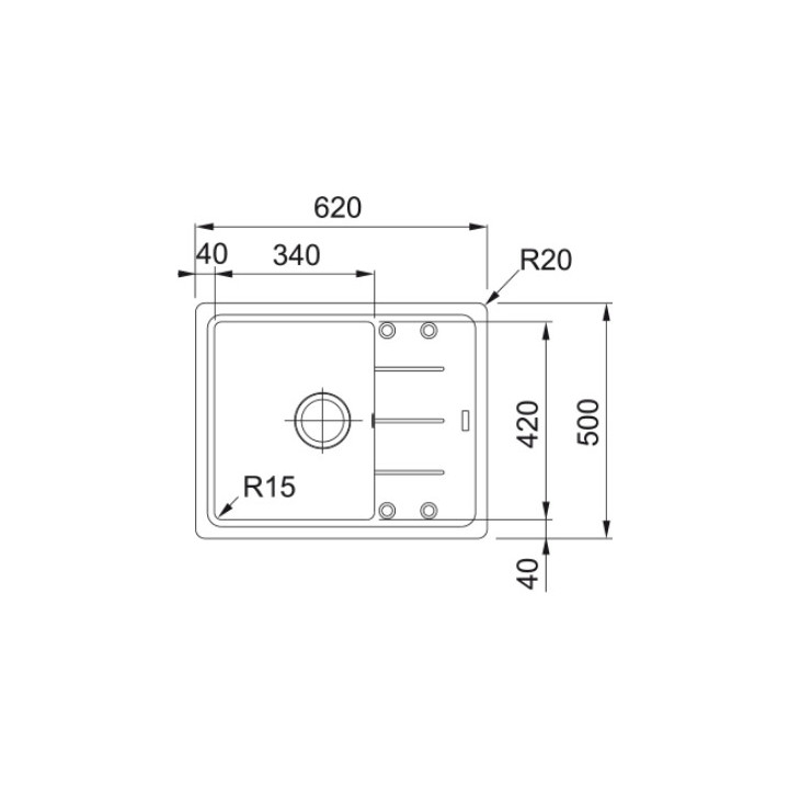 Zlewozmywak wbudowywany, Franke Basis BFG 611-62 , czarny mat