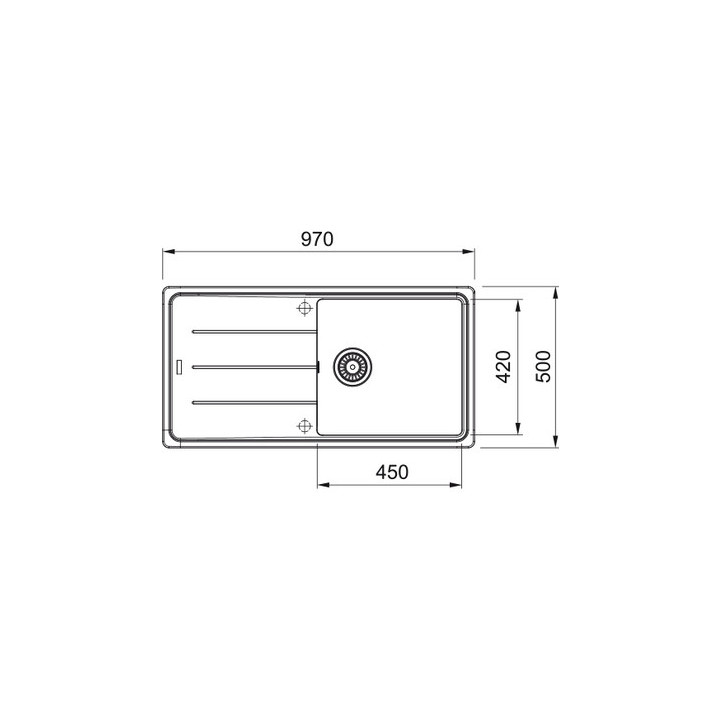 Zlewozmywak wbudowywany, Franke Basis BFG 611-97 ,czarny odpływ, czarny mat