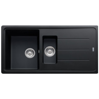 Zlewozmywak wbudowywany, Franke Basis BFG 651-97 , czarny odpływ, czarny mat