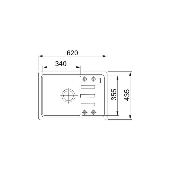 Zlewozmywak wbudowywany, Franke Bliss BFG 611-62 ,czarny odpływ, czarny mat