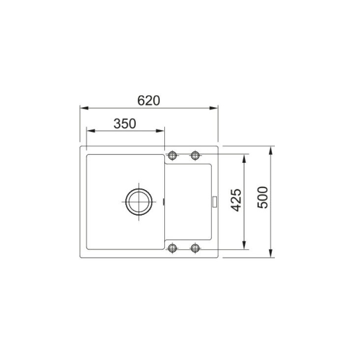 Zlewozmywak wbudowywany, Franke Maris MRG 611-62 , czarny odpływ, czarny mat