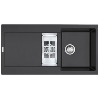 Zlewozmywak wbudowywany, Franke Maris MRG 651-97 ,czarny odpływ, czarny mat