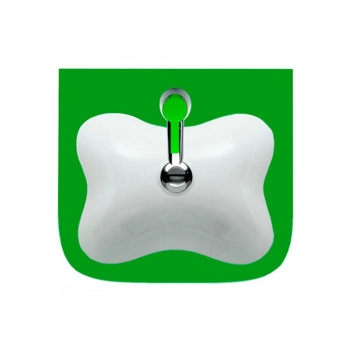 Umywalka Laufen Florakids 45x41 cm, biały/czerwony