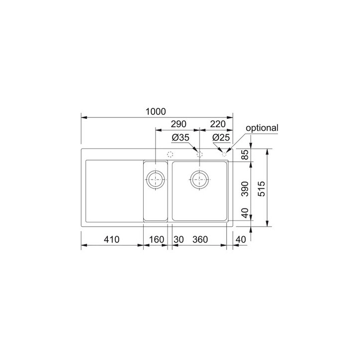 Zlewozmywak wbudowywany, Franke Mythos MTG 611-100 ,ociekacz z prawej strony, onyx