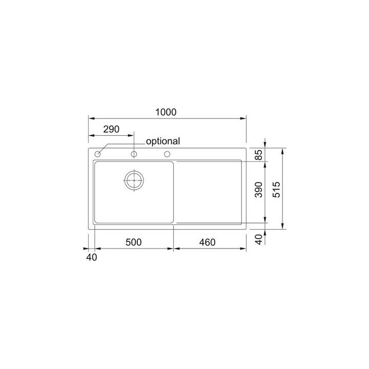 Zlewozmywak wbudowywany, Franke Mythos MTG 611-100 ,ociekacz z prawej strony, onyx