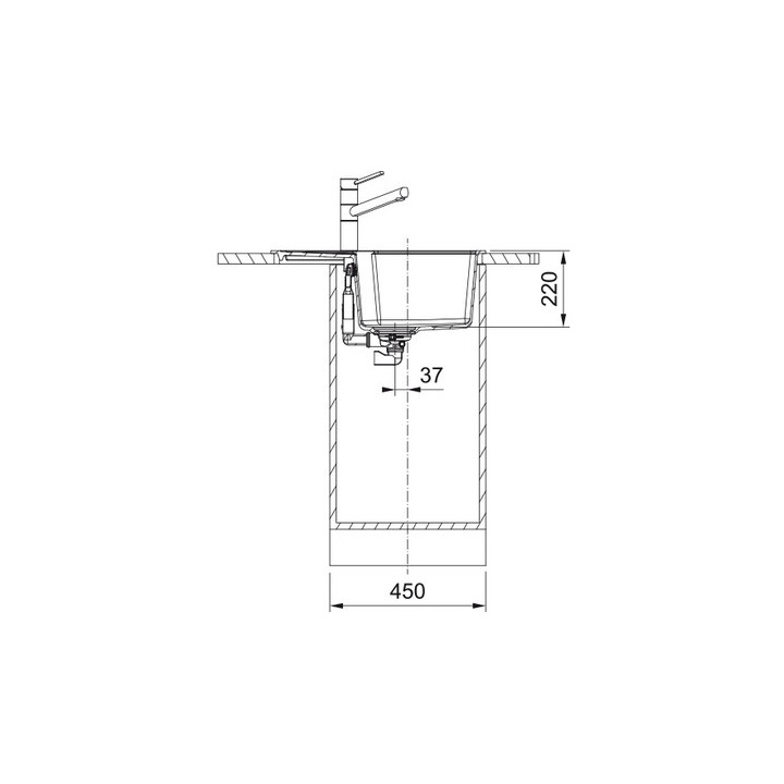 Zlewozmywak wbudowywany, Franke Urabn UBG 610-50 , czarny mat
