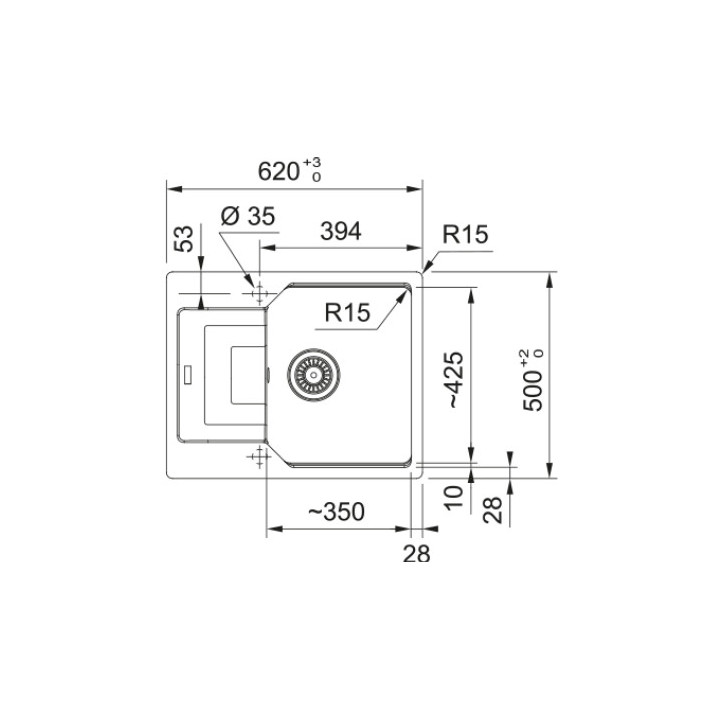 Zlewozmywak wbudowywany, Franke Urabn UBG 611-62 , biały polarny