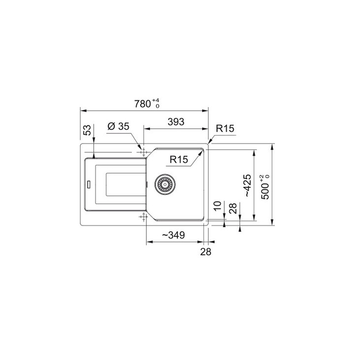 Zlewozmywak wbudowywany, Franke Urabn UBG 611-78 , biały polarny