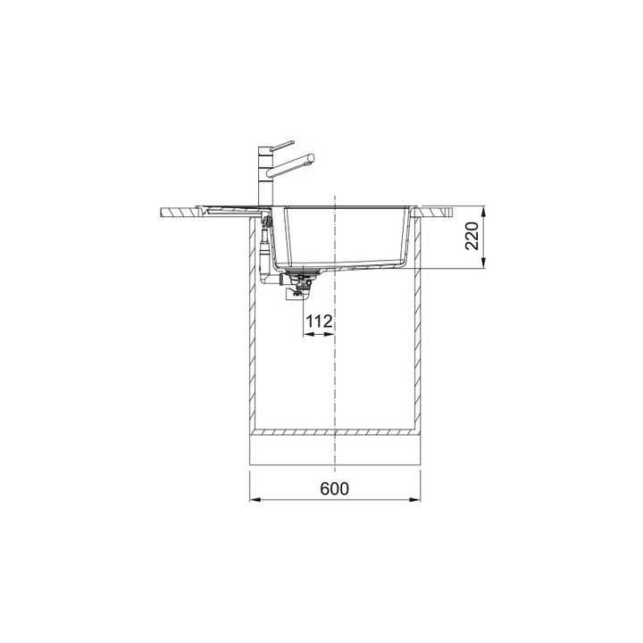 Zlewozmywak wbudowywany, Franke Urban UBG 611-78 XL , czarny mat