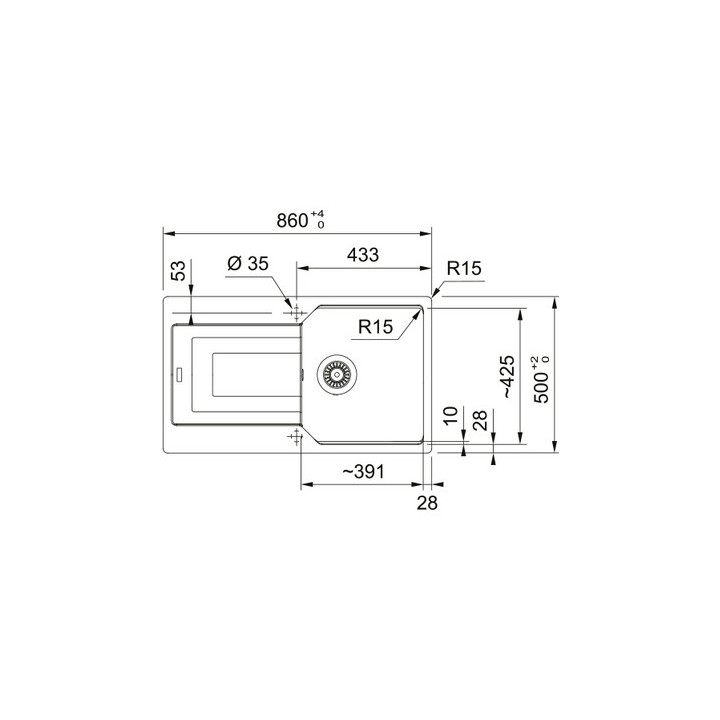 Zlewozmywak wbudowywany, Franke Urban UBG 611-86  , onyx