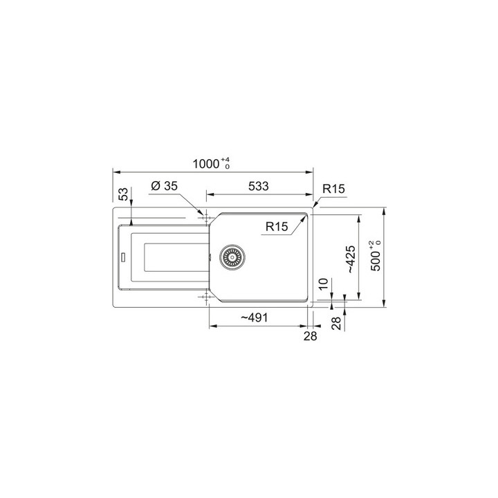 Zlewozmywak wbudowywany, Franke Urban UBG 611-86  , czarny odpływ, czarny mat