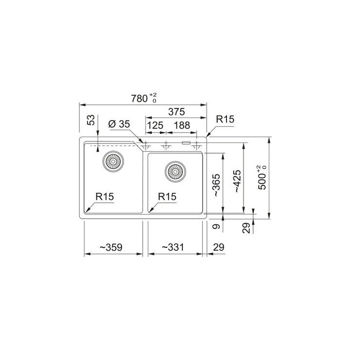 Zlewozmywak wbudowywany, Franke Urban UBG 620-36-33  , biały polarny