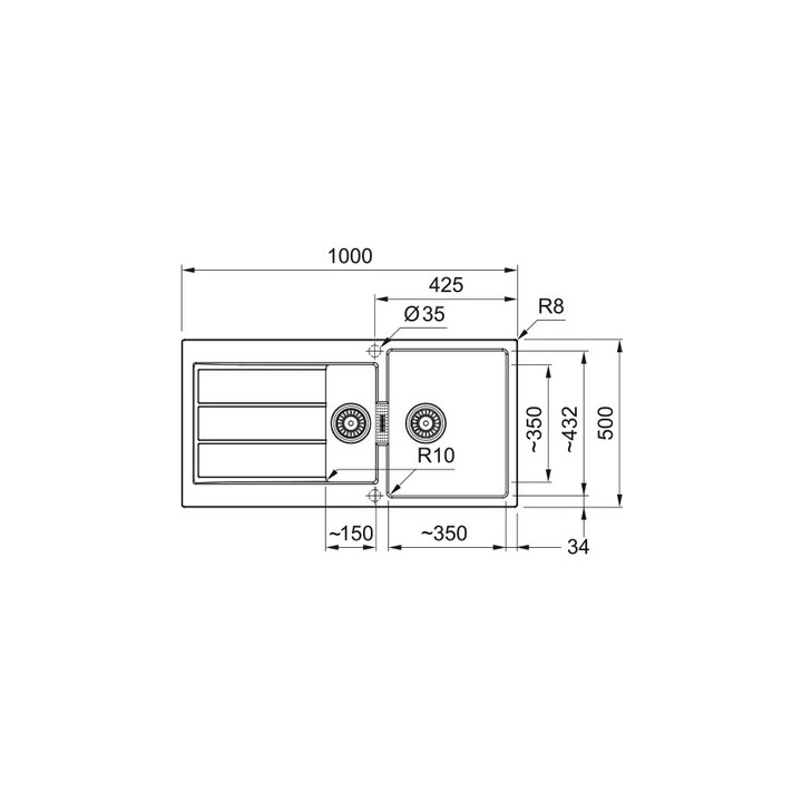 Zlewozmywak Franke Sirius 2.0 S2D 620-35-35  , dwukomorowy, onyx