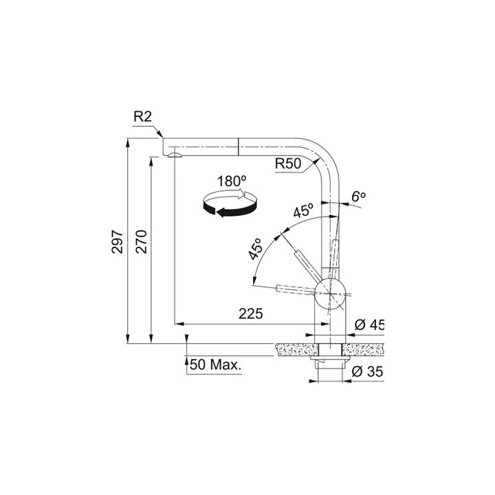 Bateria kuchena Franke Atlas  Neo, wysokość 297mm, antracyt