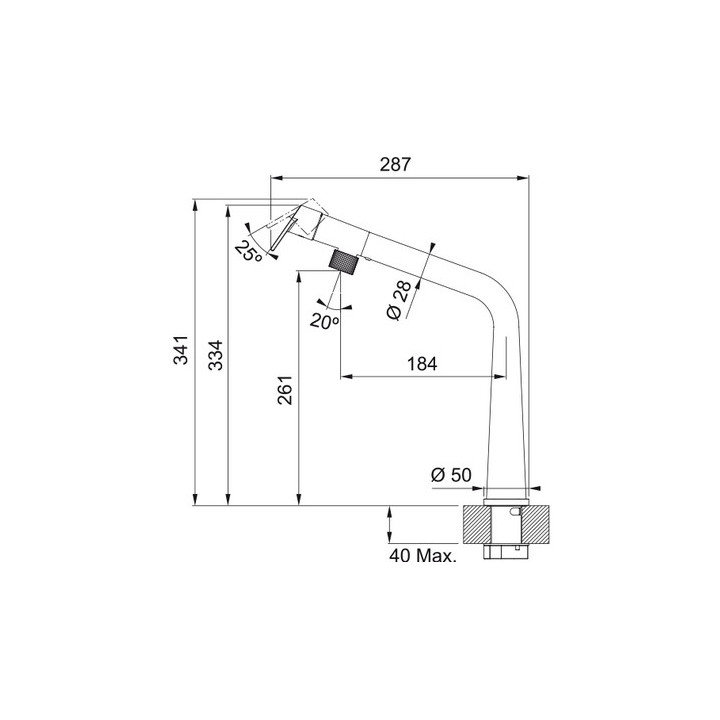Bateria kuchena Franke Icon, wysokość 341mm, chrom