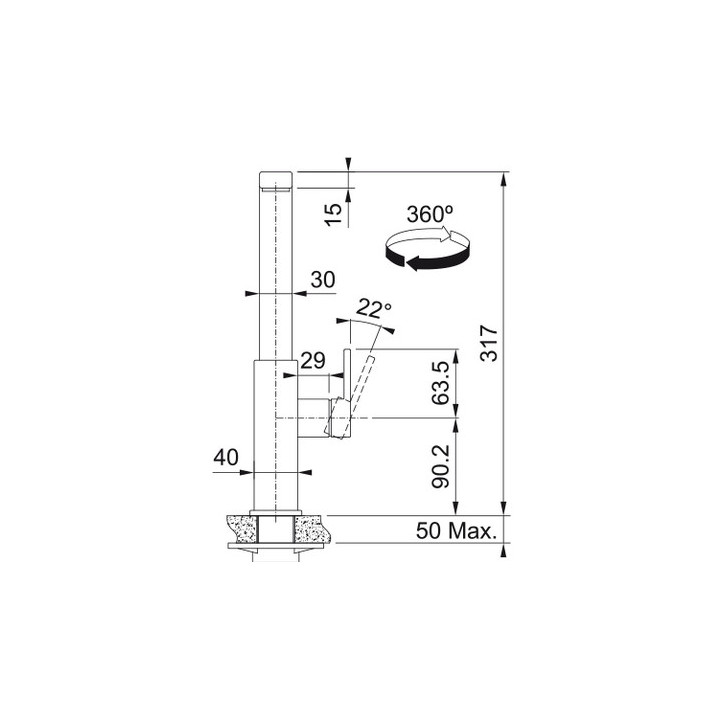 Bateria kuchena Franke Icon semi-pro, wysokość 456mm, czarny mat