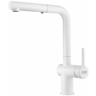 Bateria z ruchomą wylewką Franke Active J pull down spray , wysokość 388mm, wylewka wyciągana, biały mat