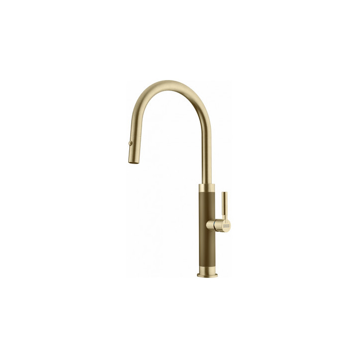 Bateria z ruchomą wylewką Franke Mythos Masterpiece pull-out spray , wysokość 466mm, wylewka wyciągana, stal szlachetna