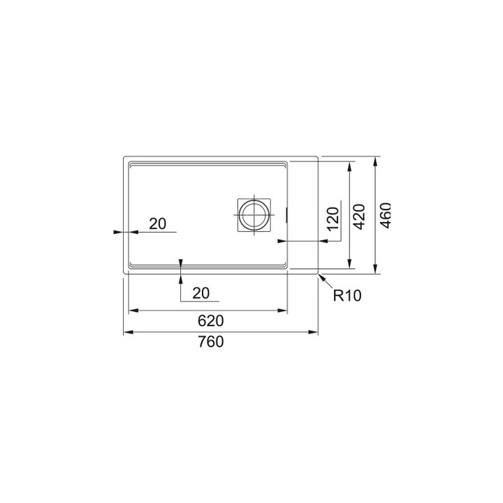 Zlewozmywak z Fragranitu Franke KANON 110-62 - czarny mat