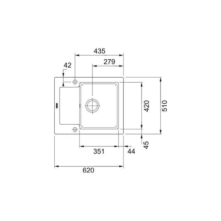 Zlewozmywak z Fragranitu Franke Box Center BWX 220-41-27, stal szlachetna