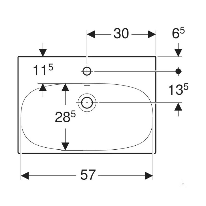 Umywalka, Geberit Smyle Square - Biały