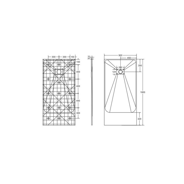 Brodzik asymentryczny Besco Saturn, 100x80cm, lewy, zintegrowana obudowa, akrylowy, biały
