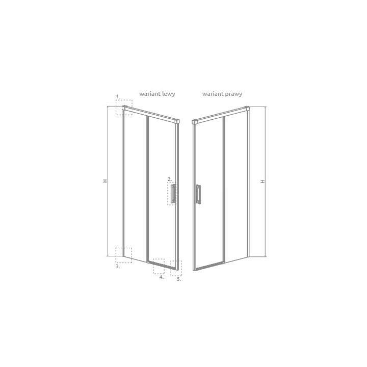 Drzwi wnękowe Radaway Idea DWJ 110cm x 200.5cm lewe szkło przejrzyste złoto szczotkowane 