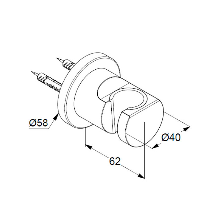 Uchwyt prysznicowy Kludi Nova Fonte, ścienny, czarny mat