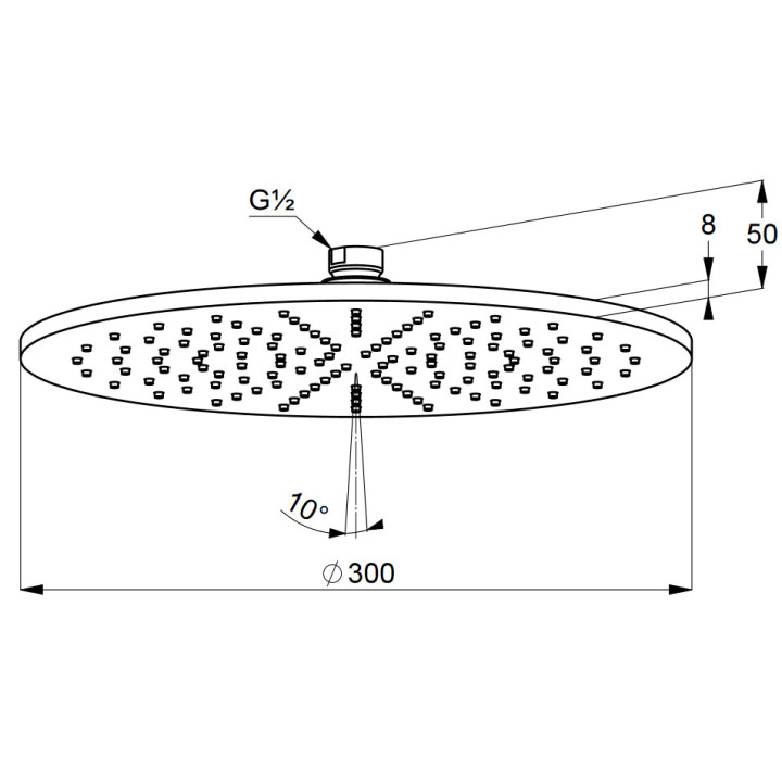 KLUDI A-QA głowica natryskowa / deszczownica 300mm DN 15, brushed gold